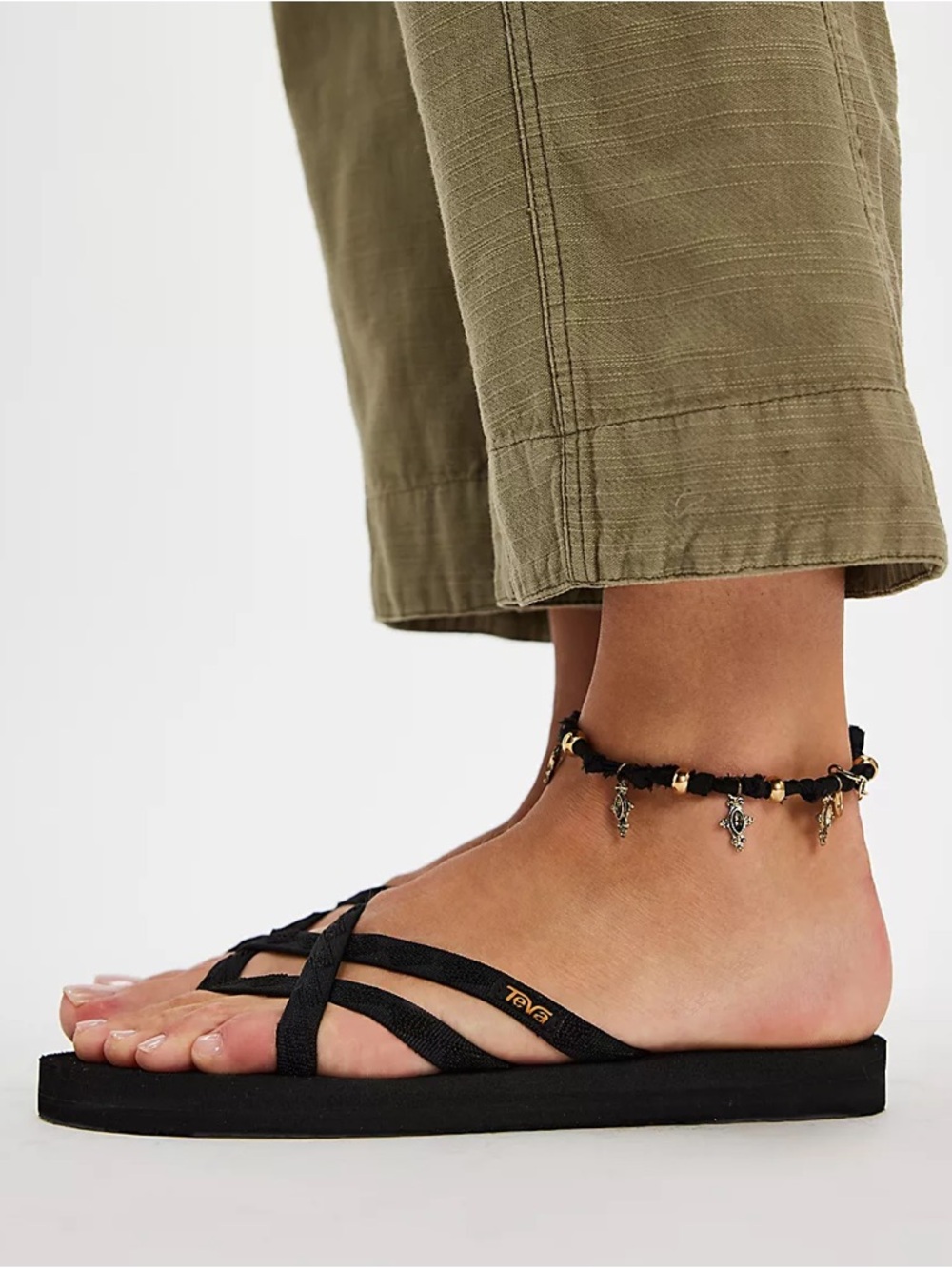 Teva Olowahu Womens 10 Black Flip Flop Cushioned Foam Strappy Summer Sandals